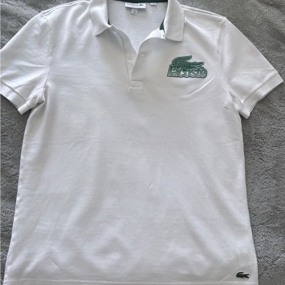 Lacoste Other - Lacoste White Polo Shirt with Green Crocodile Logo